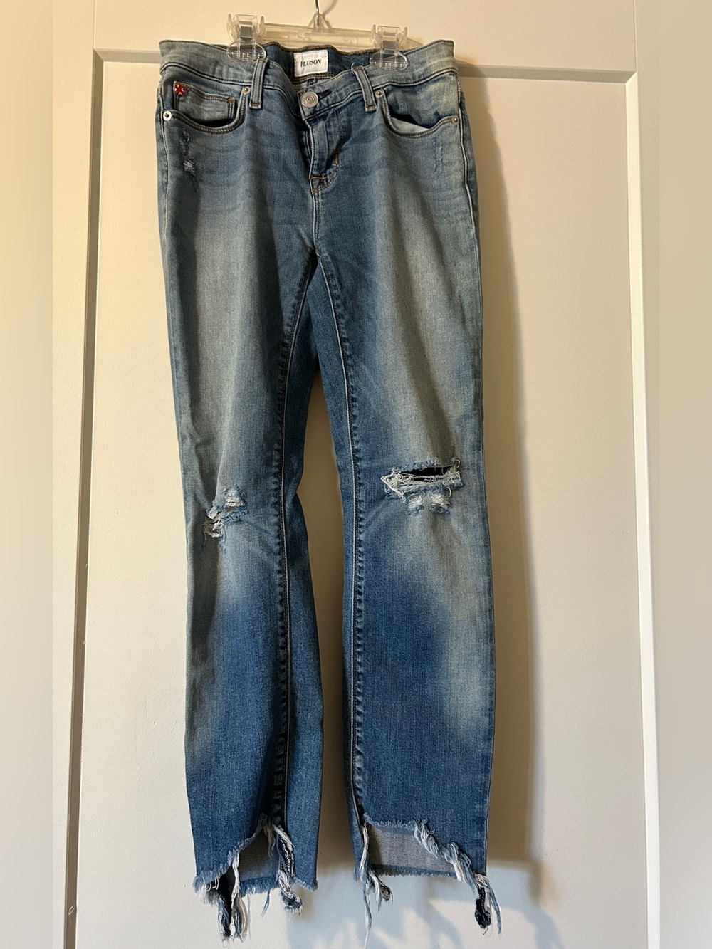 Hudson Jeans Light Blue Distressed Straight Leg